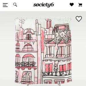 **SALE** Pink Parisian shower curtain